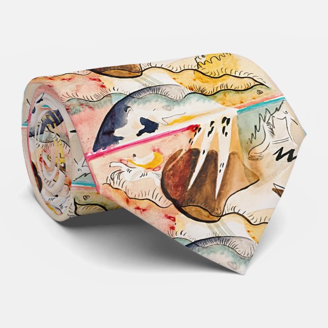 Wassily Kandinsky's Rain Landscape Tie (Rolled)