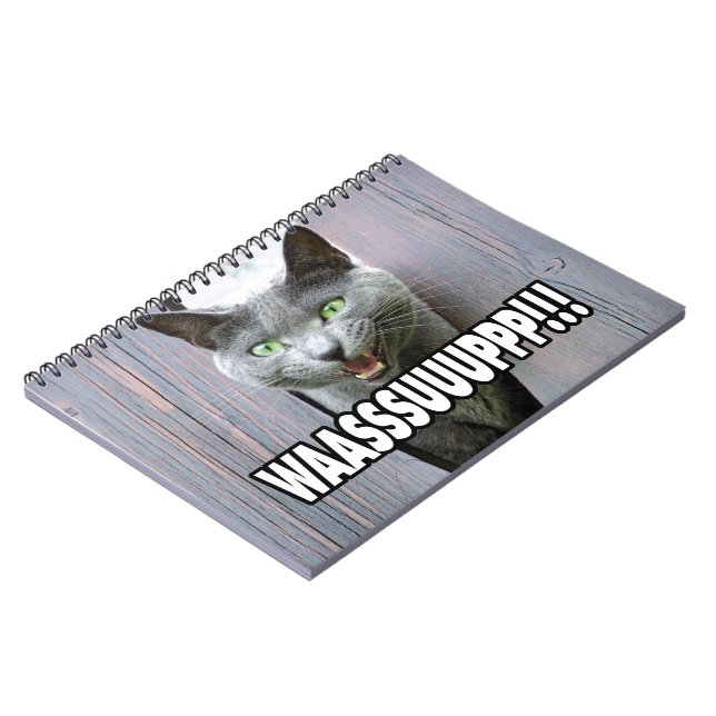 WASSUP - Cat Meme Notebook (Left Side)