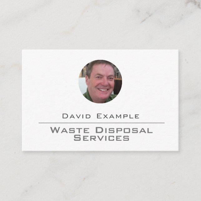 Waste Disposal Services with Photo of Holder Business Card (Front)