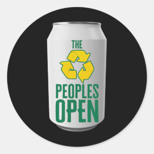 Waste Management Peoples Open Beer Can Classic Round Sticker
