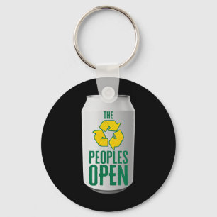 Waste Management Peoples Open Beer Can Keychain