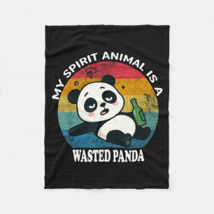Wasted Panda Is My Srit Animal Funny Racoon Meme Fleece Blanket
