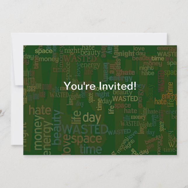 Wasted Words Collage Invitation (Front)