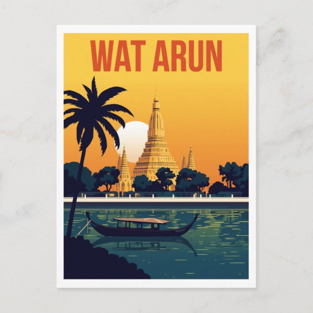 Wat Arun Temple at Sunset Postcard (Front)