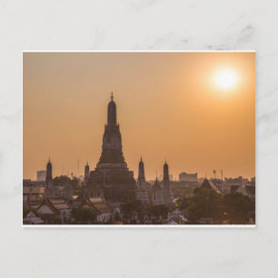 Wat Arun Temple bangkok Thailand at sunset Postcard