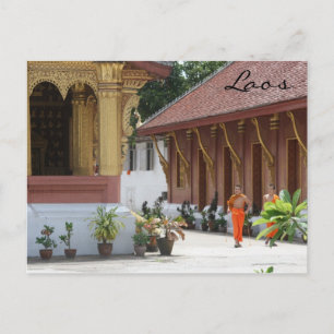 wat monks postcard