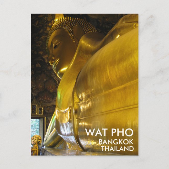 Wat Pho Reclining Golden Buddha Bangkok Thailand Postcard (Front)
