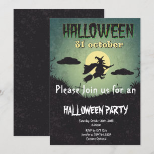 watch and moon  Halloween  party Invitation
