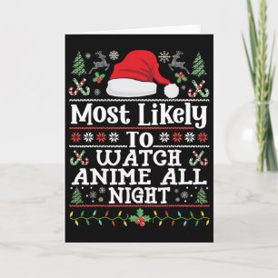 Watch Anime All Night - Fun Christmas Family Manga Card