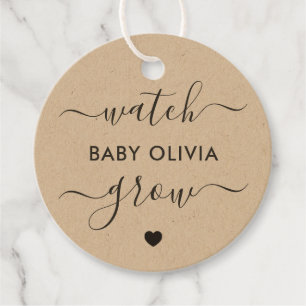 Watch Baby Grow, Plant Gift Tag, Favour Tag