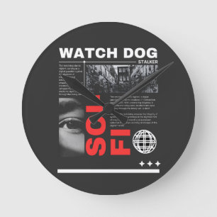 Watch Dogs Throw Pillow Round Clock