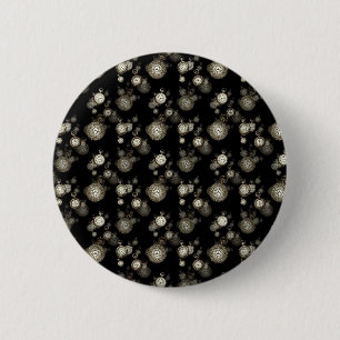 Watch faces print - steampunk patterned accessory 2 inch round button