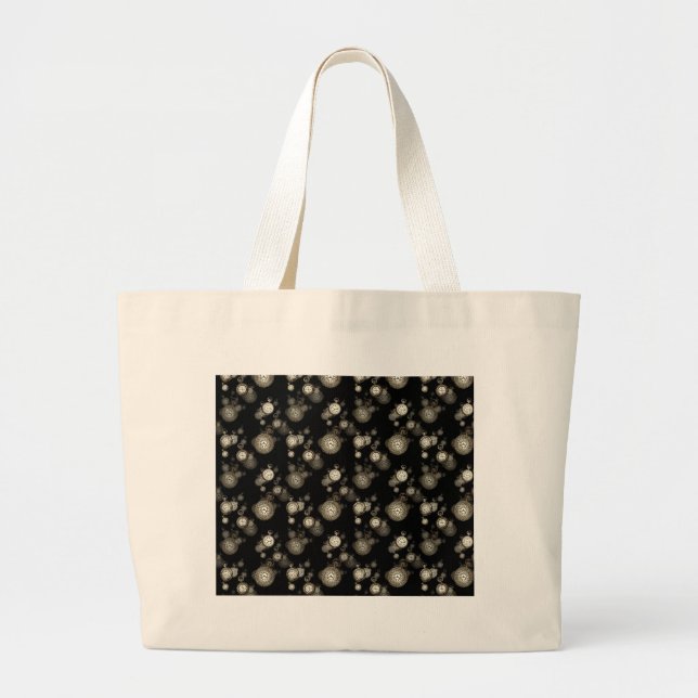 Watch faces print - steampunk patterned accessory large tote bag (Front)