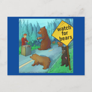 Watch For Bears Funny Rick London  Postcard