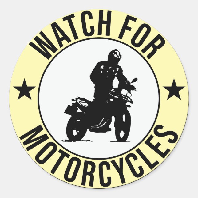 watch for Motorcycles Classic Round Sticker (Front)