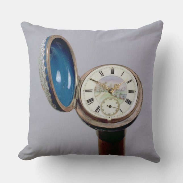 Watch gadget cane (cloisonne enamel) throw pillow (Front)