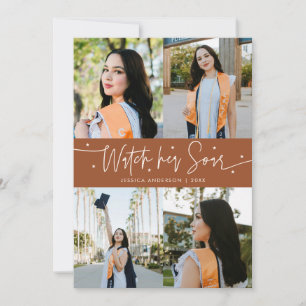 Watch Her Soar Multi Photo Terracotta Grad Announcement