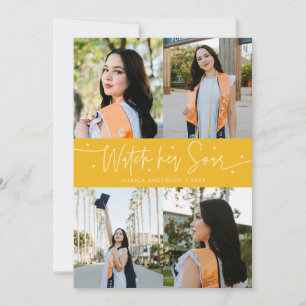 Watch Her Soar Multi Photo Yellow Grad Announcement
