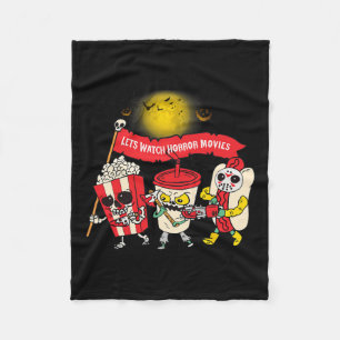 Watch Horror Movies Halloween Funny Ghost Skeleton Fleece Blanket