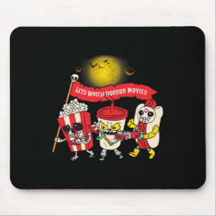 Watch Horror Movies Halloween Funny Ghost Skeleton Mouse Pad