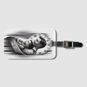 watch & Hourglass desig Luggage Tag