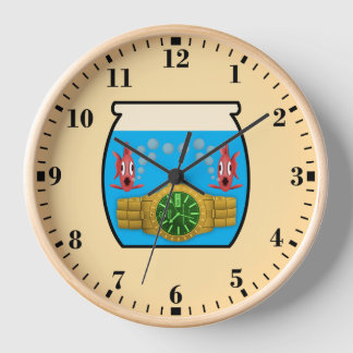 Watch in fish bowl clock
