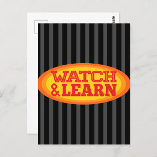 Watch & Learn Radial Oval Stripes Postcard