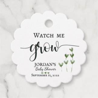 Watch Me Grow Baby Shower Favour Tags