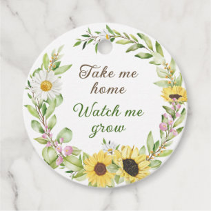 Watch Me Grow Baby Shower Sprinkle Sunflower Seed Favour Tags