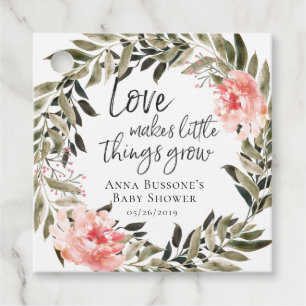 Watch Me Grow   Bronze Coral Baby Shower Favour Ta Favour Tags