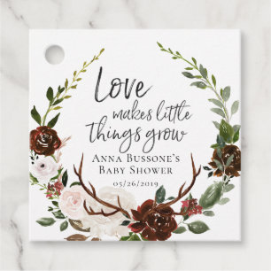 Watch Me Grow Country Floral Baby Shower Favour Favour Tags