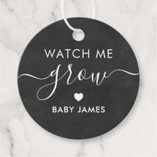Watch Me Grow, Plant Baby Shower Tag, Chalkboard Favour Tags