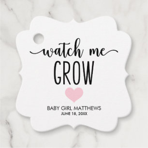 Watch Me Grow Succulent Baby Shower Favour Tags