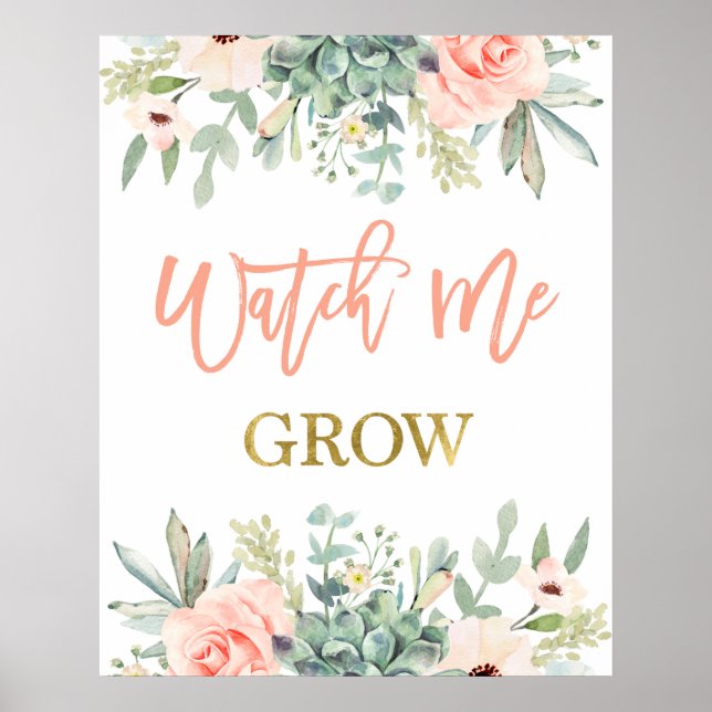 Watch me grow succulents sign (Front)