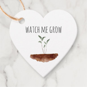 Watch Me Grow Watercolor Baby Plant  Favour Tags