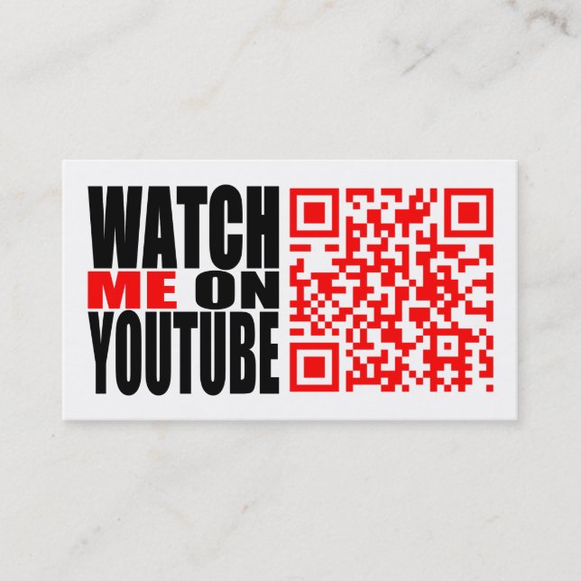 Watch Me on YouTube | Modern (Dark) Business Card (Front)