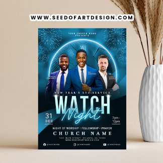 Watch Night New Year's Eve Church Service Flyer