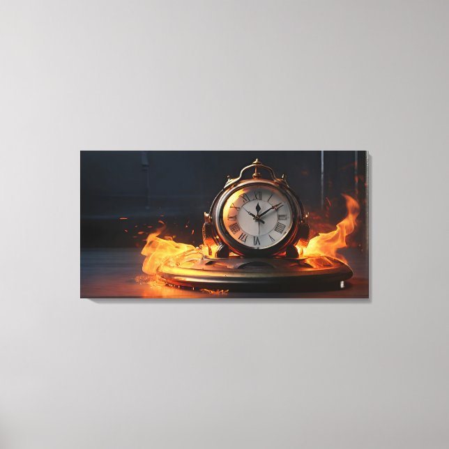 Watch on fire canvas print (Front)