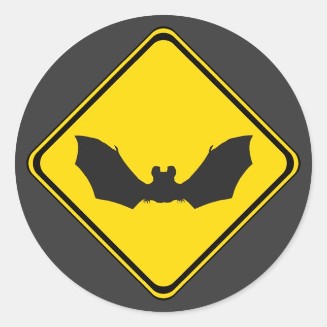 Watch Out: Bats! Classic Round Sticker (Front)