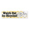 Watch Out for Bicycles Car Bumper Sticker Decal