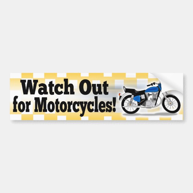 Watch Out for Motorcycles Car Bumper Sticker Decal (Front)