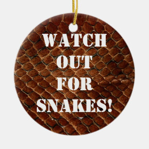 Watch out for snakes! ceramic ornament