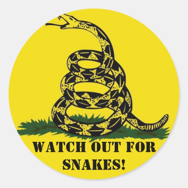 Watch out for snakes! classic round sticker (Front)