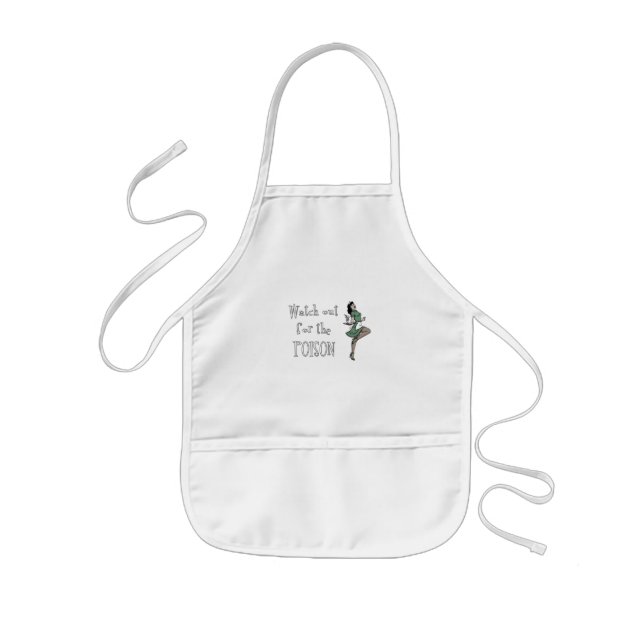 Watch Out For The Poison Retro Waitress - Colour Kids Apron (Front)