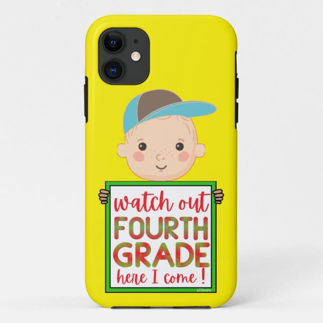 WATCH OUT FOURTHGRADE HERE I COME funny cute       Case-Mate iPhone Case (Back)