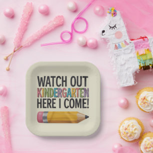 Watch Out Kindergarten Here I Come Back to School  Paper Plate