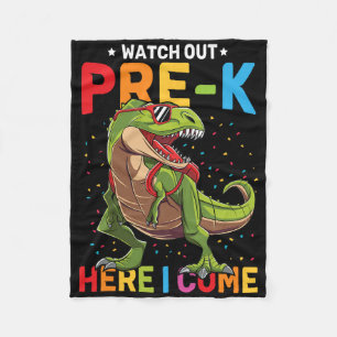 Watch Out Pre-k Here I Come Dinosaur Byck To Schoo Fleece Blanket