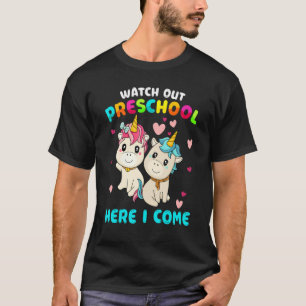 Watch Out Preschool Here I Come Unicorn Boys Pre K T-Shirt