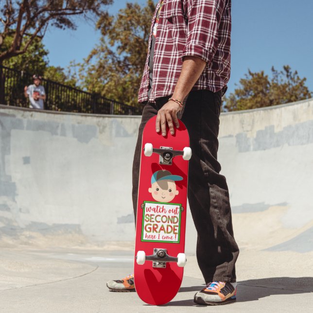 WATCH OUT SECOND GRADE HERE I COME funny cute      Skateboard (Outdoor 2)