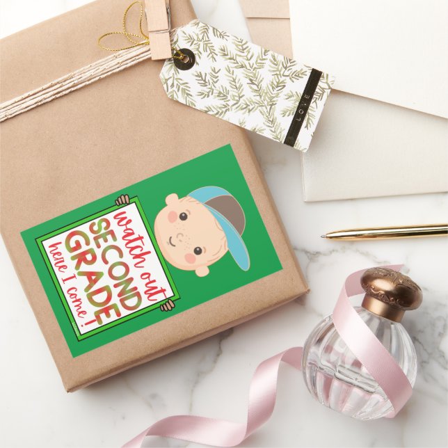WATCH OUT SECOND GRADE HERE I COME funny cute      Sticker (Gifting)